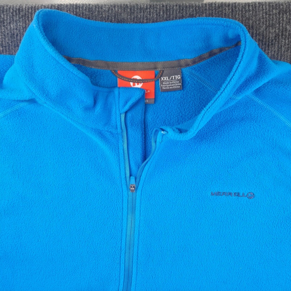 Merrell Fleece Pullover Mens XXL Blue Quarter Zip Gorpcore‎ Outdoor Trail Jacket
